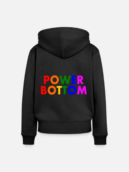 Power bottom - Frauen Premium Bio Zip Hoodie - Schwarz