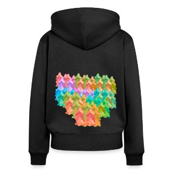 Colorful Colorful Forest Autumn Fantasy Fir Trees Nature - Women's Premium Organic Zip Hoodie - black - Back - Julia (174cm)