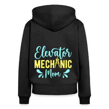 Elevator Mechanic - Elevator Mechanic Mom - Women's Premium Organic Zip Hoodie - black - Back - Julia (174cm)