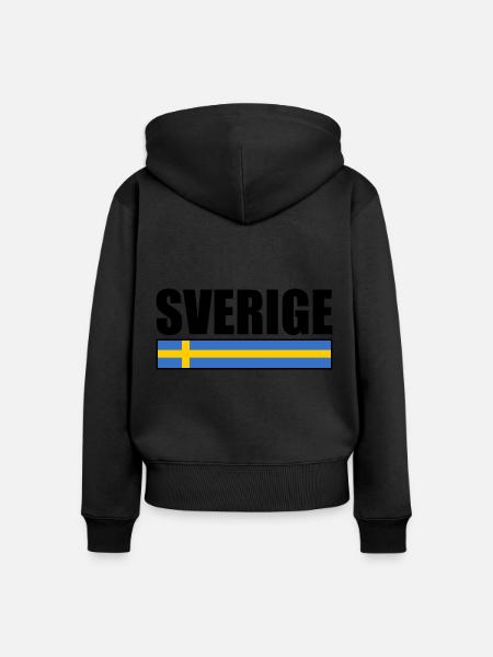 sverige - Frauen Premium Bio Zip Hoodie - Schwarz