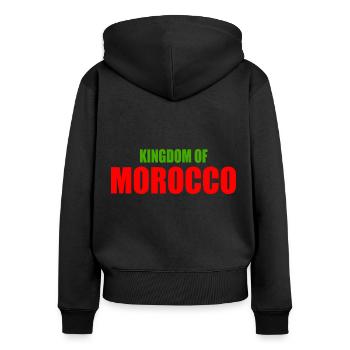 Kingdom of morocco maroc - Sweat à capuche zippé Premium bio Femme - noir - Dos - Julia (174cm)