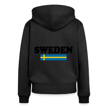 Schweden - Women's Premium Organic Zip Hoodie - black - Back - Julia (174cm)