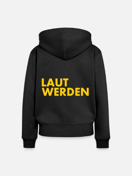 Laut werden - Frauen Premium Bio Zip Hoodie - Schwarz