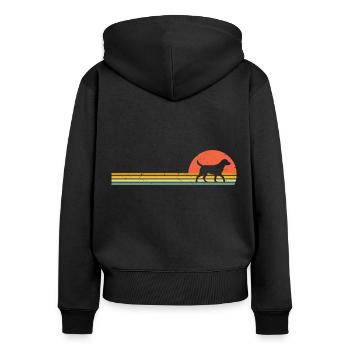 Rétro Labrador Retriever Vintage Dogs Labrador - Sweat à capuche zippé Premium bio Femme - noir - Dos - Julia (174cm)