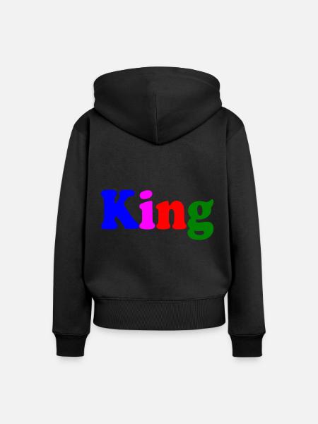 King - Frauen Premium Bio Zip Hoodie - Schwarz