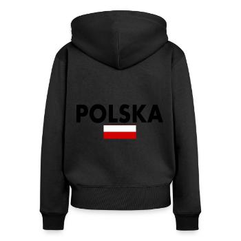 Poland - Women's Premium Organic Zip Hoodie - black - Back - Julia (174cm)