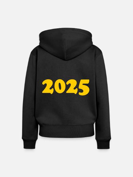 2025 - Frauen Premium Bio Zip Hoodie - Schwarz