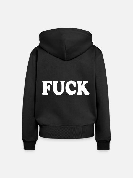 Fuck - Frauen Premium Bio Zip Hoodie - Schwarz