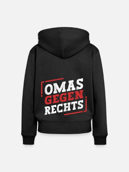 Omas Gegen Rechts - Frauen Premium Bio Zip Hoodie - Schwarz