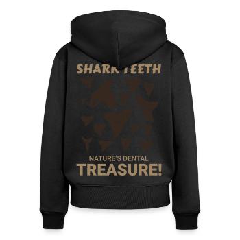 Collectionneur de dents de requin Chasse aux fossiles Paléontologie - Sweat à capuche zippé Premium bio Femme - noir - Dos - Julia (174cm)
