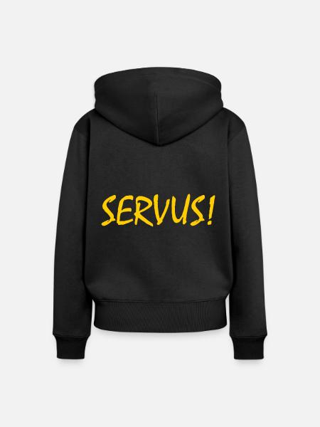 Servus - Frauen Premium Bio Zip Hoodie - Schwarz