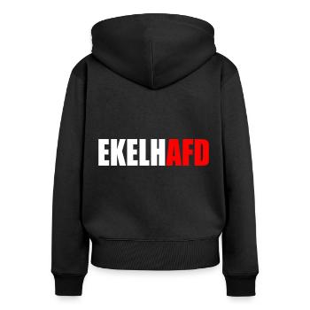 ekelhafd - Frauen Premium Bio Zip Hoodie - Schwarz - Hinten - Julia (174cm)
