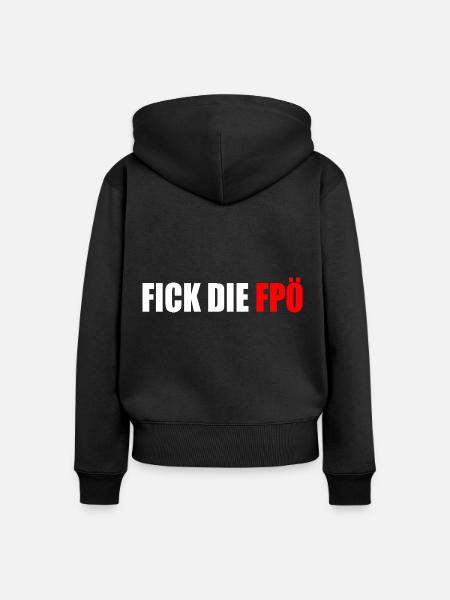 FICK DIE fpö - Frauen Premium Bio Zip Hoodie - Schwarz