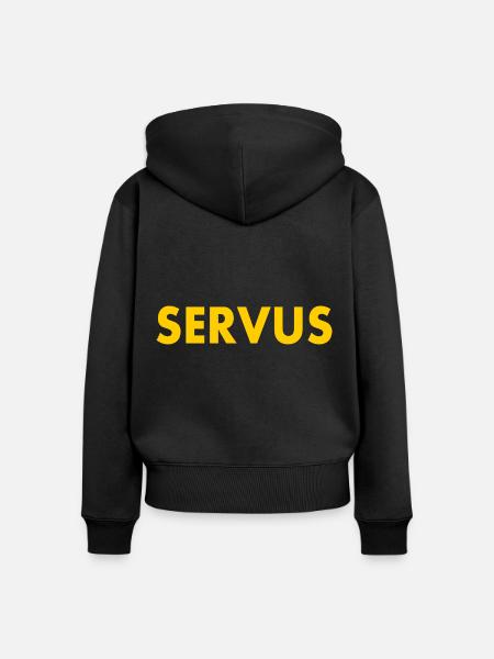 Servus - Frauen Premium Bio Zip Hoodie - Schwarz