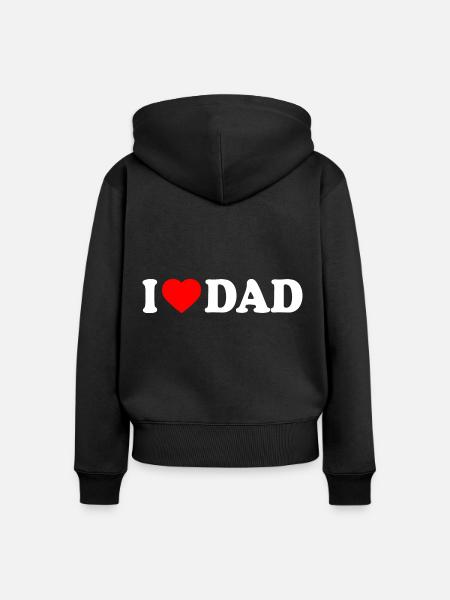 I love dad - Frauen Premium Bio Zip Hoodie - Schwarz