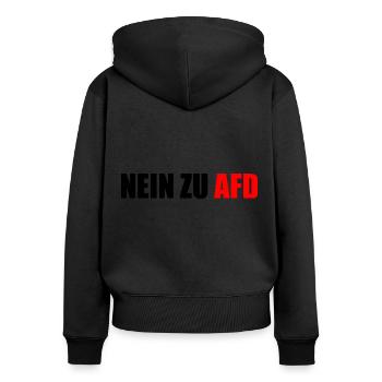 No to afd - Women's Premium Organic Zip Hoodie - black - Back - Julia (174cm)