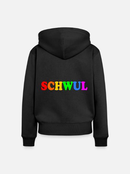 Schwul - Frauen Premium Bio Zip Hoodie - Schwarz