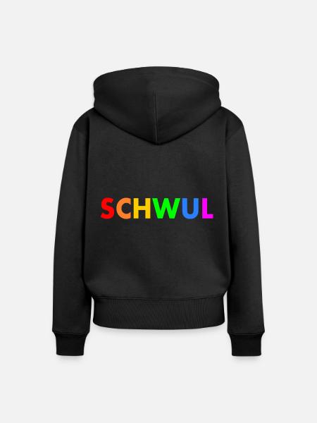 Schwul - Frauen Premium Bio Zip Hoodie - Schwarz