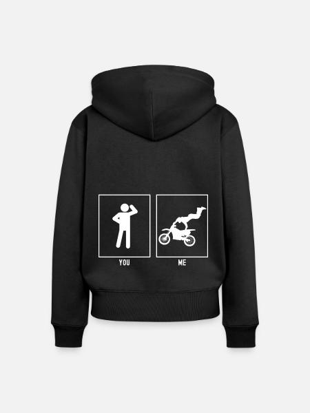 Du - Ich - Motorrad Extrem - Frauen Premium Bio Zip Hoodie - Schwarz