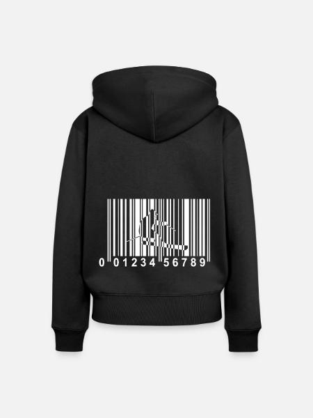 QR-Code - Skifahren - (2) - Frauen Premium Bio Zip Hoodie - Schwarz