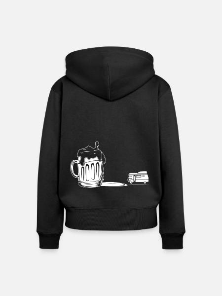 Bier - Camping Van - - Frauen Premium Bio Zip Hoodie - Schwarz