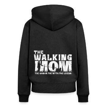 Épagneul tibétain Maman Maman Maîtresse Chien Mama - Sweat à capuche zippé Premium bio Femme - noir - Dos - Julia (174cm)