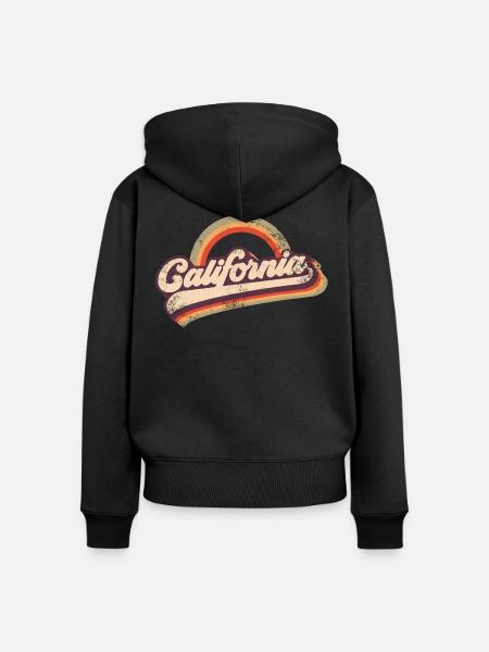 California 80s Retro - Frauen Premium Bio Zip Hoodie - Schwarz