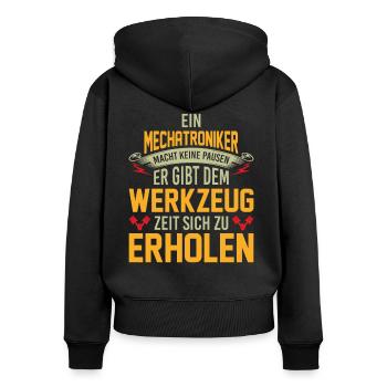 Mechatronics Mechatronics Profession Mécanicien automobile - Sweat à capuche zippé Premium bio Femme - noir - Dos - Julia (174cm)