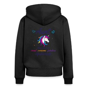 Unicorn Design for Aunts - Women's Premium Organic Zip Hoodie - black - Back - Julia (174cm)