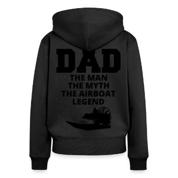Airboat Fanboat Airboating Papa Fête des Pères - Sweat à capuche zippé Premium bio Femme - noir - Dos - Julia (174cm)