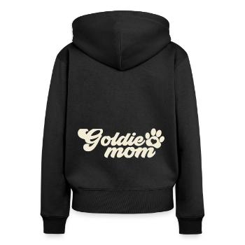 Crème anglaise Golden Retriever Maman Mistress Mama - Sweat à capuche zippé Premium bio Femme - noir - Dos - Julia (174cm)