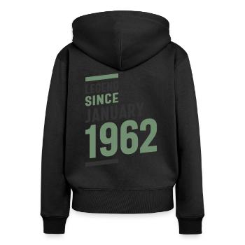 Legends Were Born In January 1962 - Women's Premium Organic Zip Hoodie - black - Back - Julia (174cm)