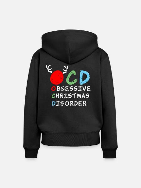 Obsessive Christmas Disorder - Frauen Premium Bio Zip Hoodie - Schwarz