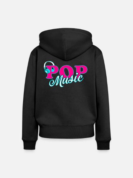 Popmusik - Frauen Premium Bio Zip Hoodie - Schwarz