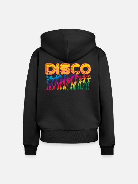 Disco - Frauen Premium Bio Zip Hoodie - Schwarz