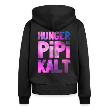 Faim Pee Cold Typique Femme Drôle Dire - Sweat à capuche zippé Premium bio Femme - noir - Dos - Julia (174cm)