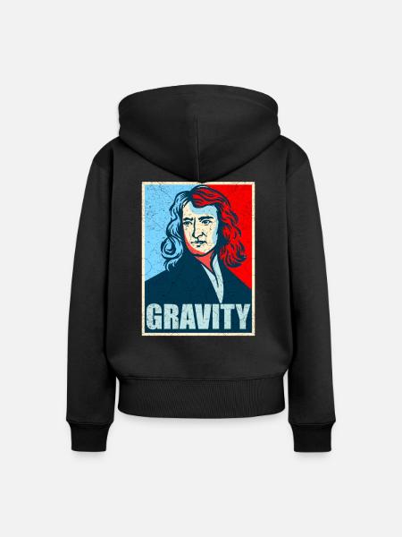 Isaac Newton - Frauen Premium Bio Zip Hoodie - Schwarz