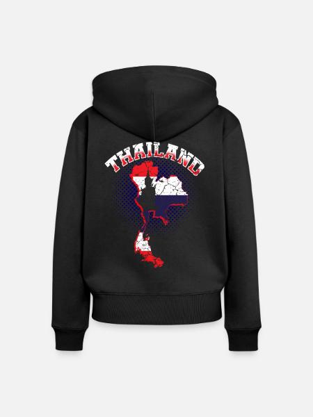 Thailand - Frauen Premium Bio Zip Hoodie - Schwarz