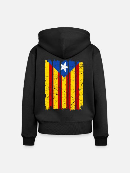 Katalonien Flagge - Frauen Premium Bio Zip Hoodie - Schwarz