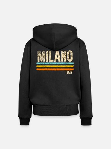 Mailand - Frauen Premium Bio Zip Hoodie - Schwarz