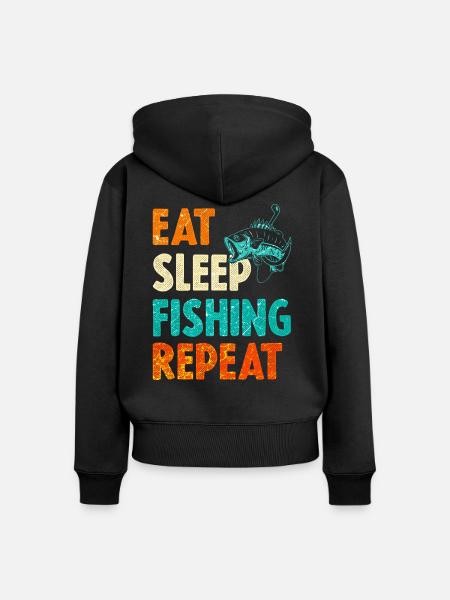 Angeln Angler - Frauen Premium Bio Zip Hoodie - Schwarz