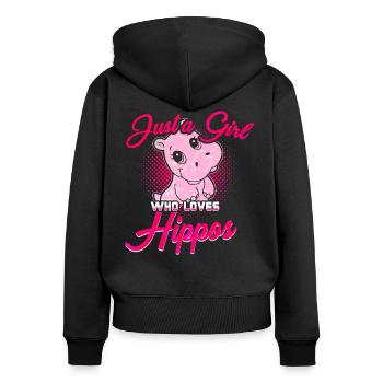 Hippopotame Hippopotame - Sweat à capuche zippé Premium bio Femme - noir - Dos - Julia (174cm)