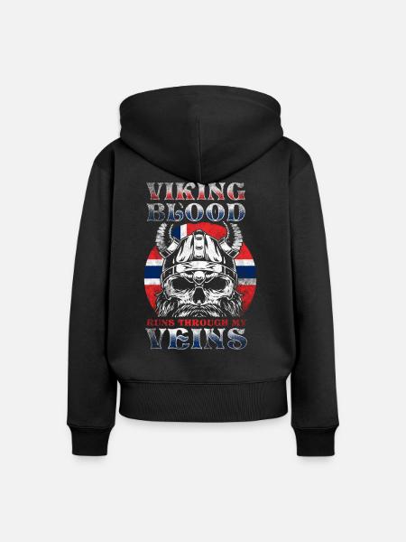 Norwegischer Wikinger - Frauen Premium Bio Zip Hoodie - Schwarz