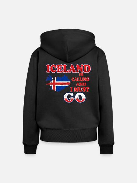 Island - Frauen Premium Bio Zip Hoodie - Schwarz