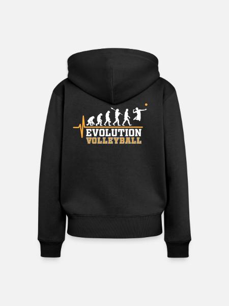 Volleyball Evolution - Frauen Premium Bio Zip Hoodie - Schwarz