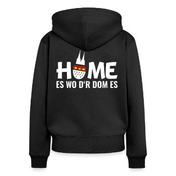 Köln Dom Kölner Kölle - Frauen Premium Bio Zip Hoodie - Schwarz - Hinten - Julia (174cm)