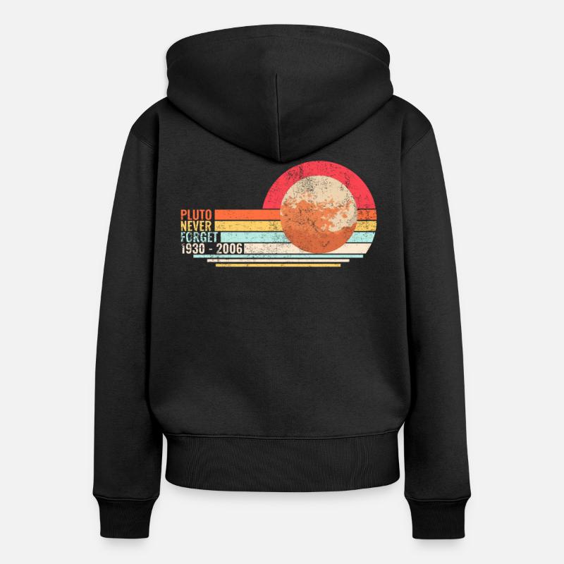 Vintage Never Forget Pluto - Retro Geschenk - Women's Premium Organic Zip Hoodie - black