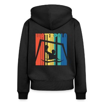Water polo - Sweat à capuche zippé Premium bio Femme - noir - Dos - Julia (174cm)