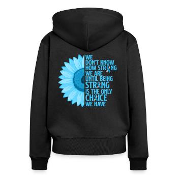 Diabetes Diabetiker Insulin Blutzucker Geschenk - Frauen Premium Bio Zip Hoodie - Schwarz - Hinten - Julia (174cm)