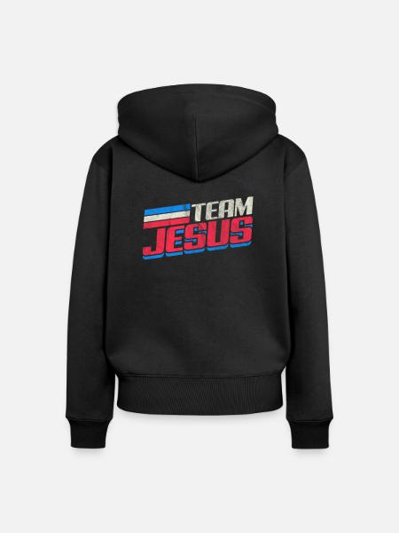 Jesus - Frauen Premium Bio Zip Hoodie - Schwarz